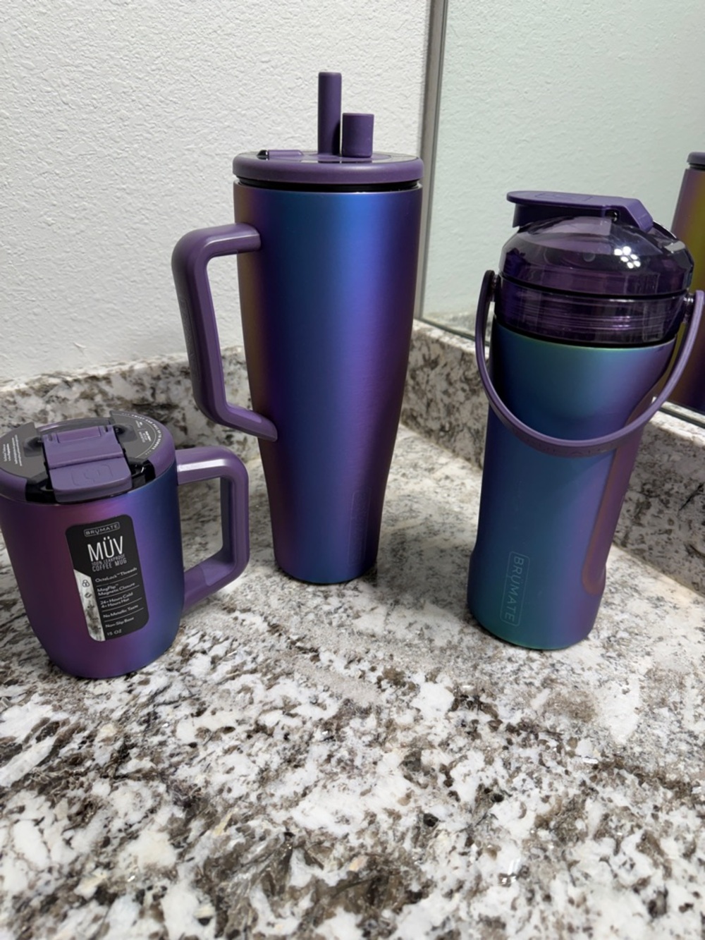 Iridescent Purple Ombre Tumbler Set - 3 Pieces